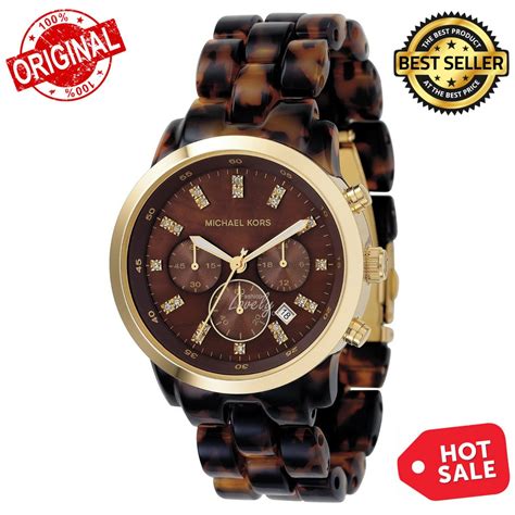 Michael Kors Tortoise Acrylic Brown Dial Ladies 